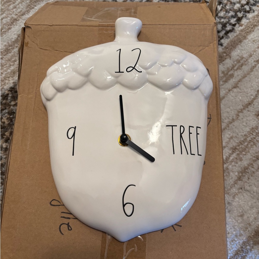 Rae Dunn Cream Acorn Wall Clock